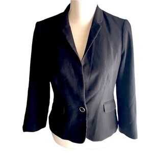 The Limited Black Long Sleeve Blazer with One Gold Button Size Small